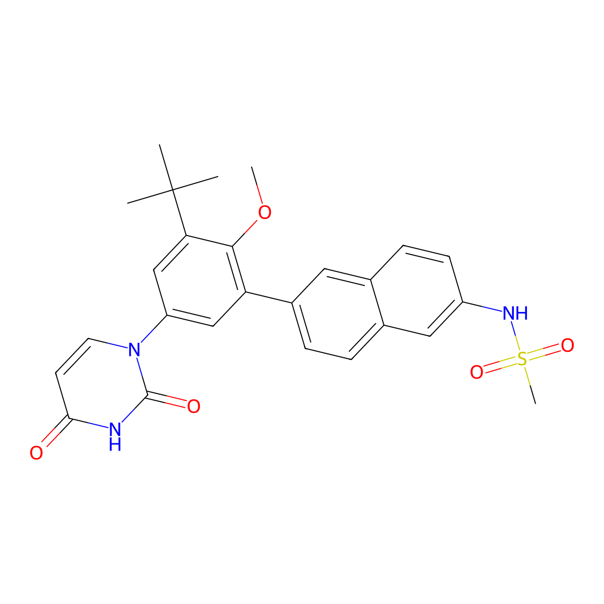 Dasabuvir molecular structure, CAS 1132935-63-7