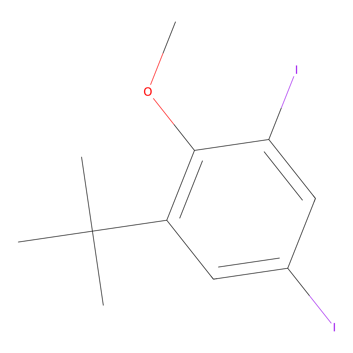 1-(Tert-butyl)-3,5-diiodo-2-methoxybenzene molecular structure, CAS 1132940-51-2