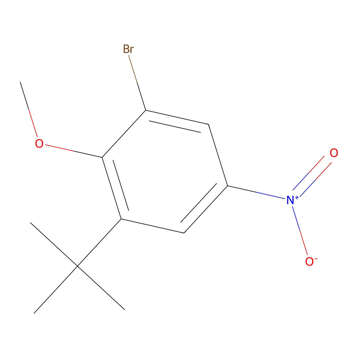 1-Bromo-3-(tert-butyl)-2-methoxy-5-nitrobenzene molecular structure, CAS 1132940-55-6