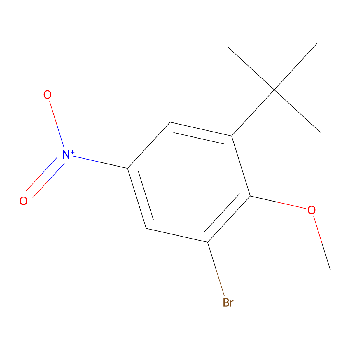 1-Bromo-3-(tert-butyl)-2-methoxy-5-nitrobenzene molecular structure, CAS 1132940-55-6