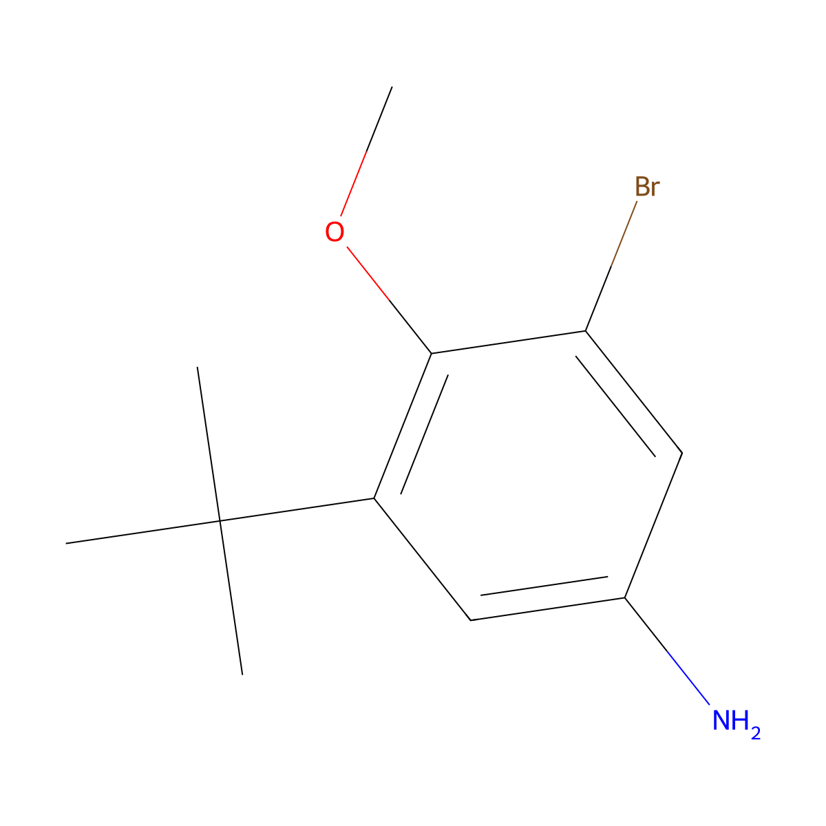 3-Bromo-5-(tert-butyl)-4-methoxyaniline molecular structure, CAS 1132940-59-0