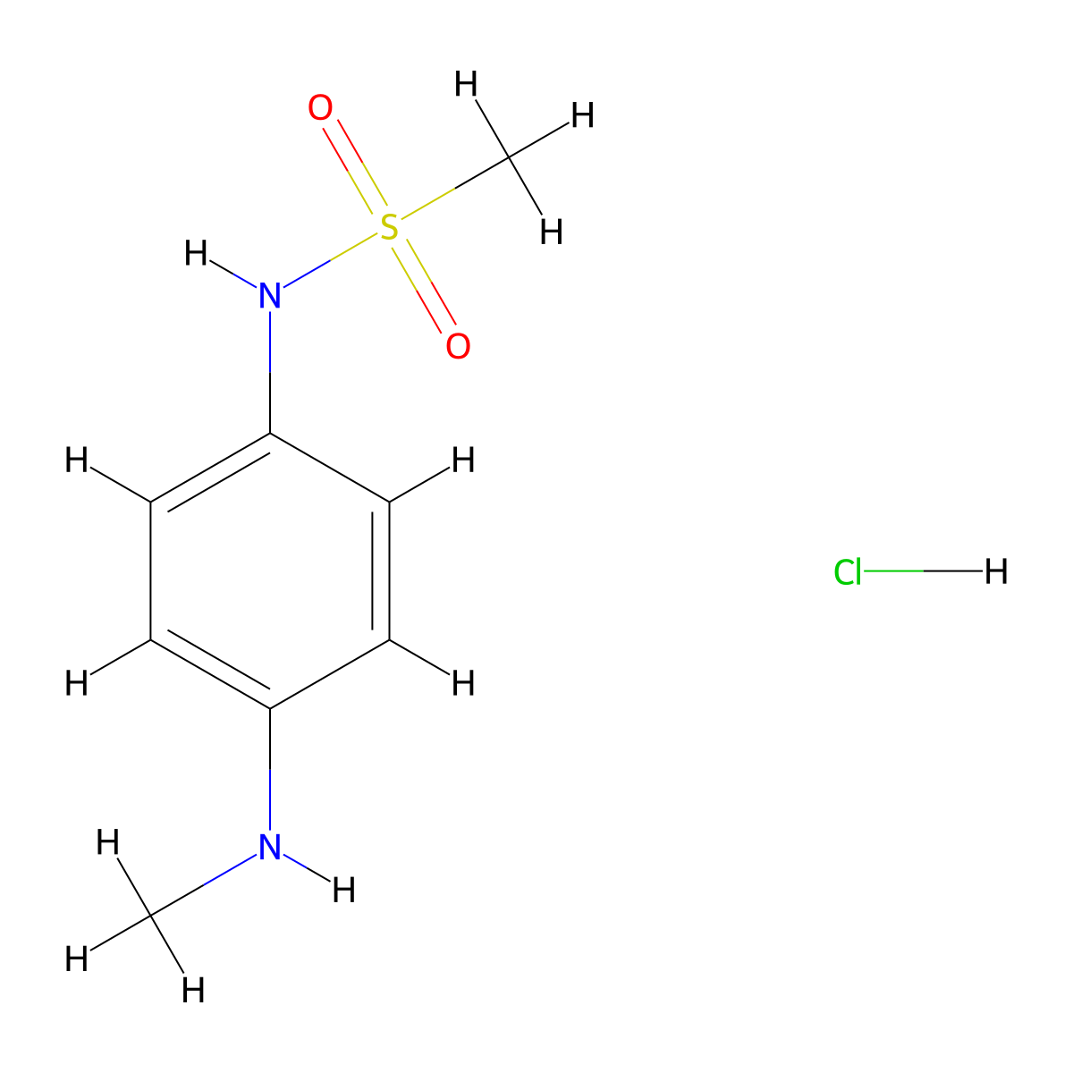 N-[4-(methylamino)phenyl]methanesulfonamide hydrochloride molecular structure, CAS 1132941-70-8