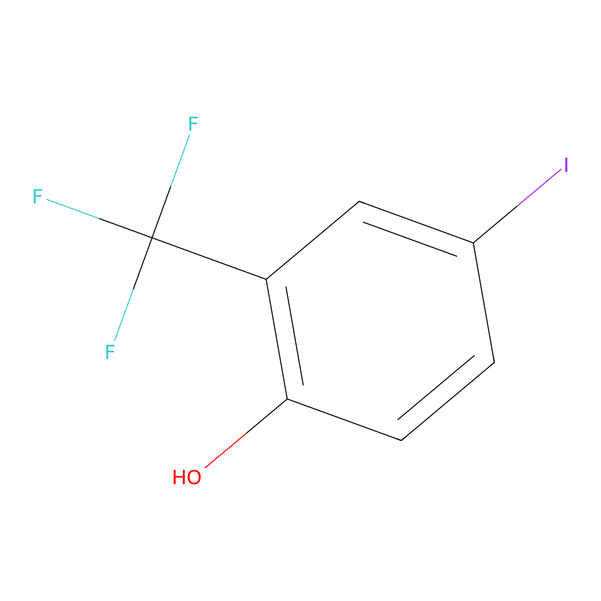 4-Iodo-2-(trifluoromethyl)phenol molecular structure, CAS 1132942-88-1