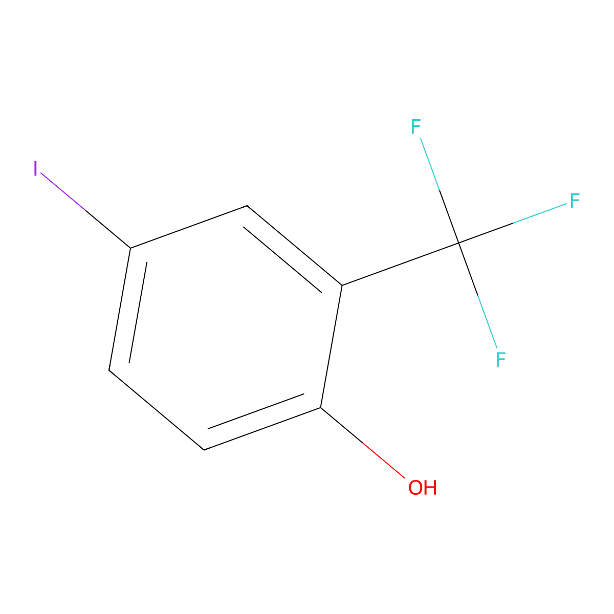 4-Iodo-2-(trifluoromethyl)phenol molecular structure, CAS 1132942-88-1