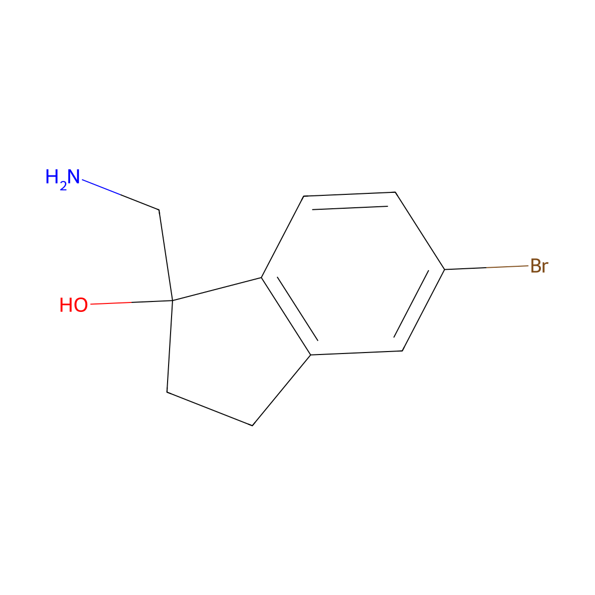 1-(Aminomethyl)-5-bromo-2,3-dihydro-1h-inden-1-ol molecular structure, CAS 1132943-67-9
