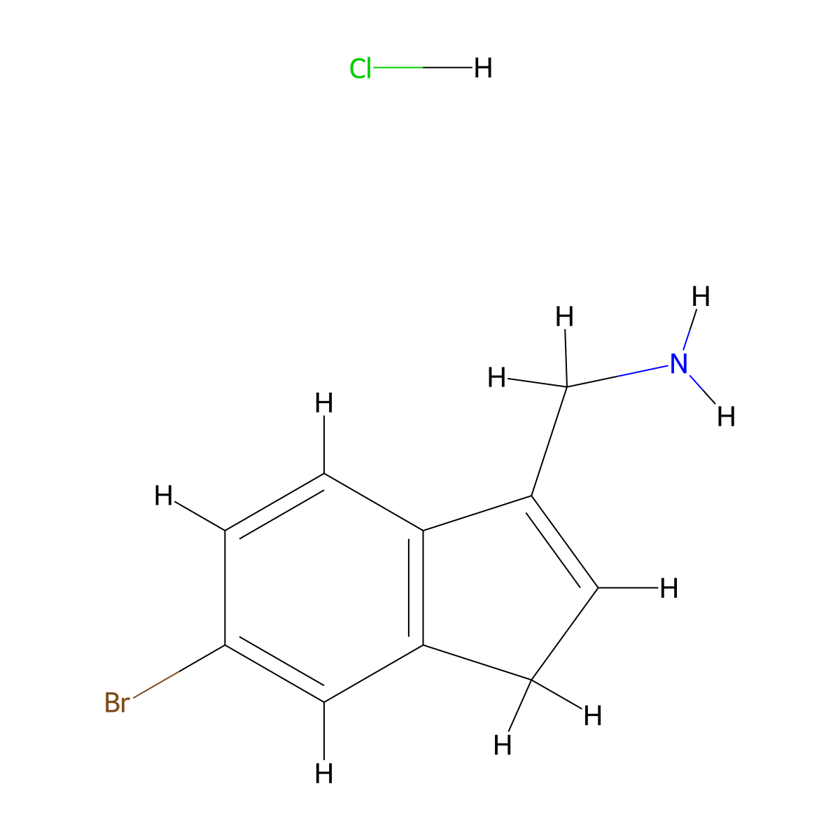 1-(6-bromo-1H-inden-3-yl)methanamine hydrochloride molecular structure, CAS 1132943-69-1