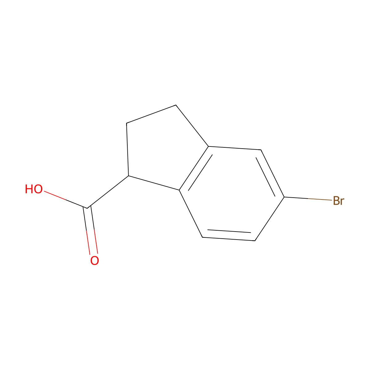 5-bromo-2,3-dihydro-1H-indene-1-carboxylic acid molecular structure, CAS 1132943-94-2