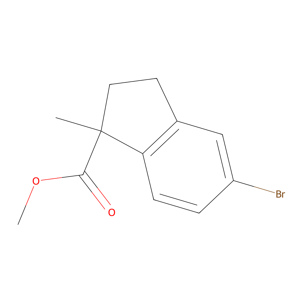 Methyl 5-bromo-1-methyl-2,3-dihydro-1H-indene-1-carboxylate molecular structure, CAS 1132943-97-5