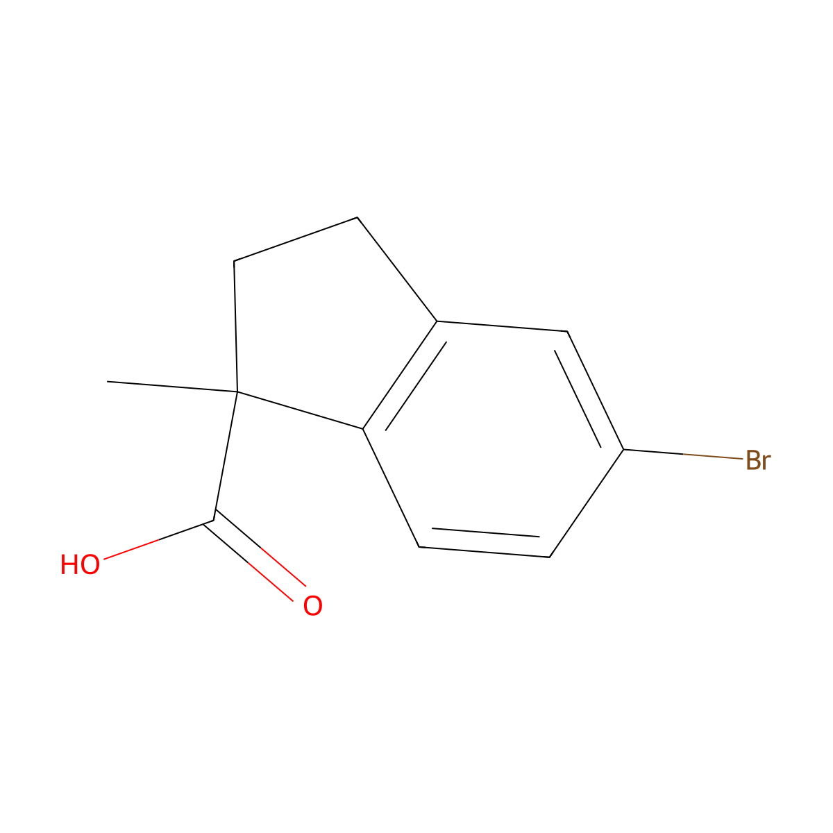 5-Bromo-1-methyl-2,3-dihydro-1H-indene-1-carboxylic acid molecular structure, CAS 1132943-99-7
