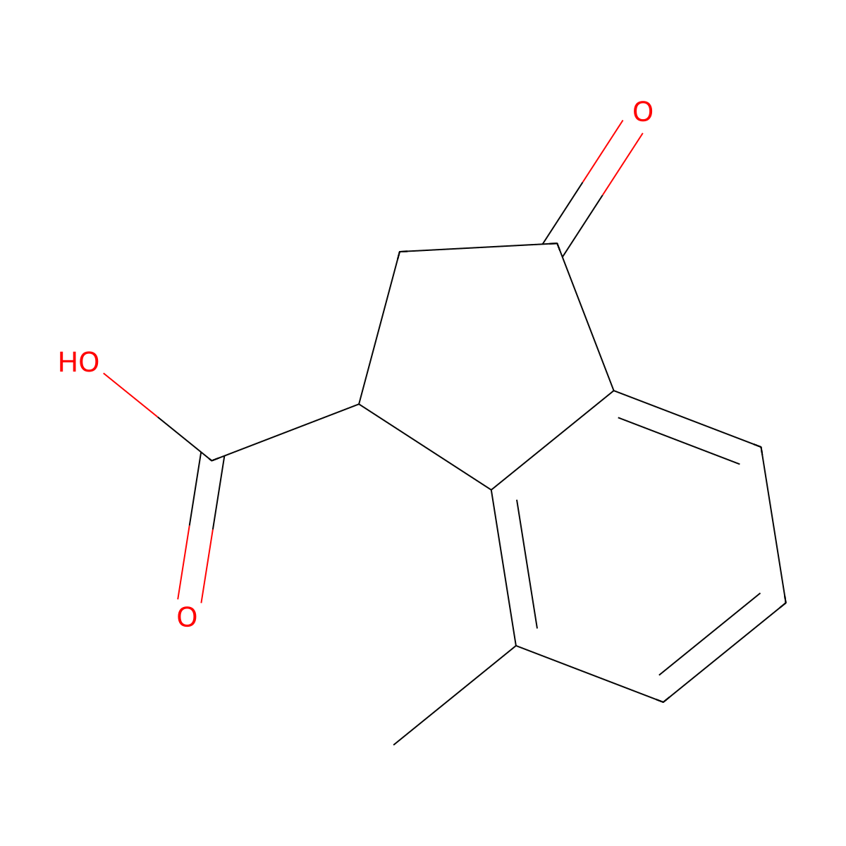 7-Methyl-3-oxo-2,3-dihydro-1h-indene-1-carboxylic acid molecular structure, CAS 1133-31-9
