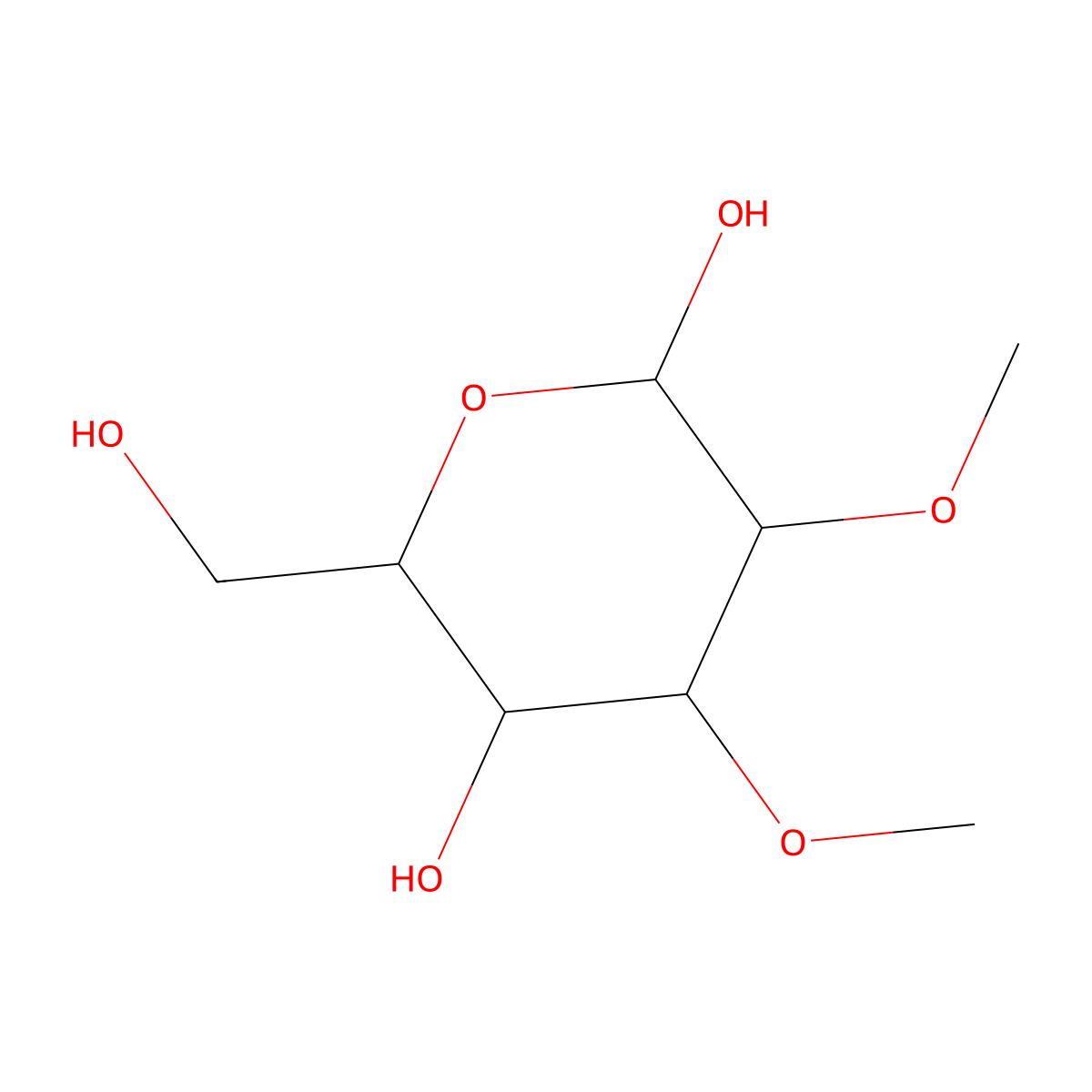 2,3-Di-O-methyl-D-glucopyranose molecular structure, CAS 1133-45-5