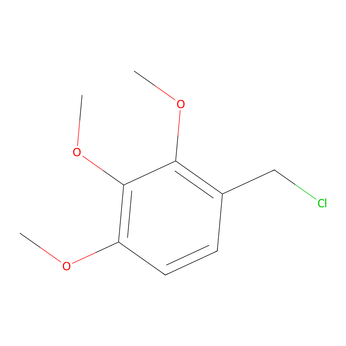 Toluene, alpha-chloro-2,3,4-trimethoxy- molecular structure, CAS 1133-49-9