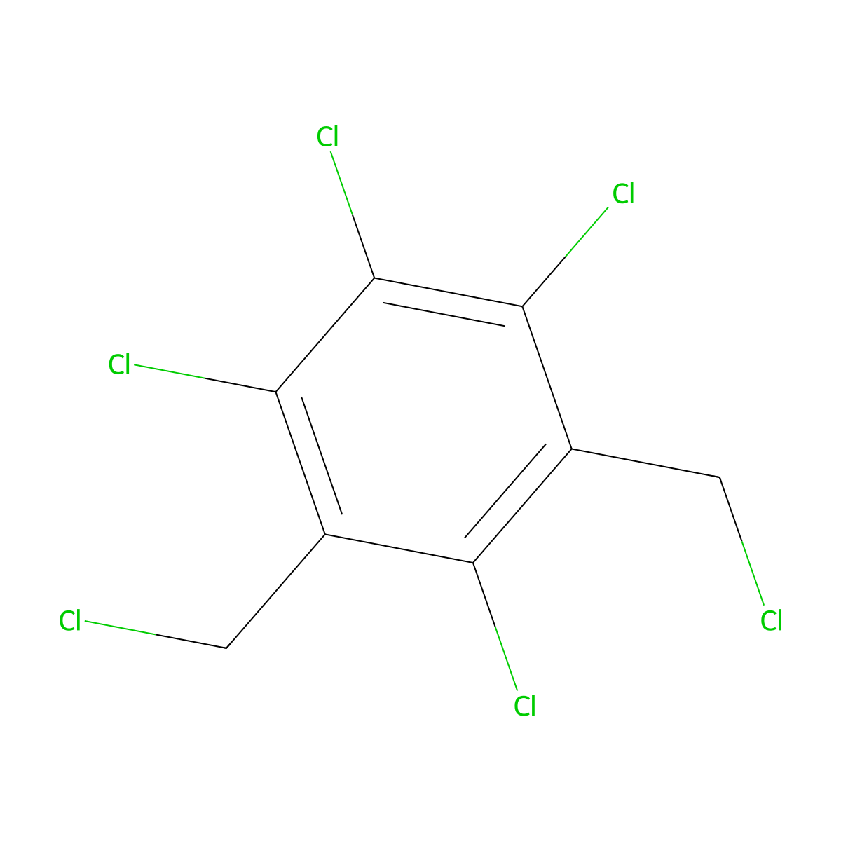 1,2,3,5-Tetrachloro-4,6-bis(chloromethyl)benzene molecular structure, CAS 1133-57-9