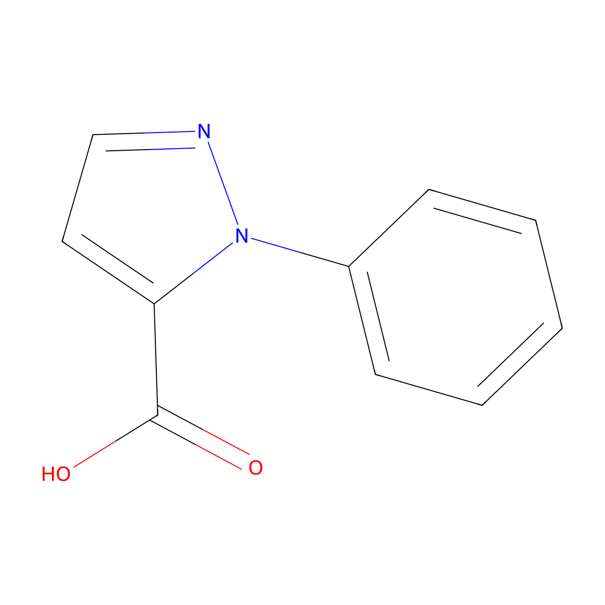 1-Phenyl-1H-pyrazole-5-carboxylic acid molecular structure, CAS 1133-77-3