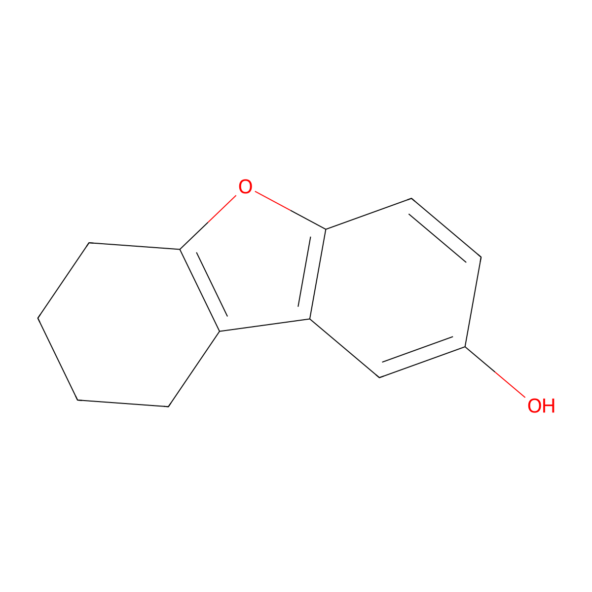 6,7,8,9-Tetrahydro-2-dibenzofuranol molecular structure, CAS 1133-79-5