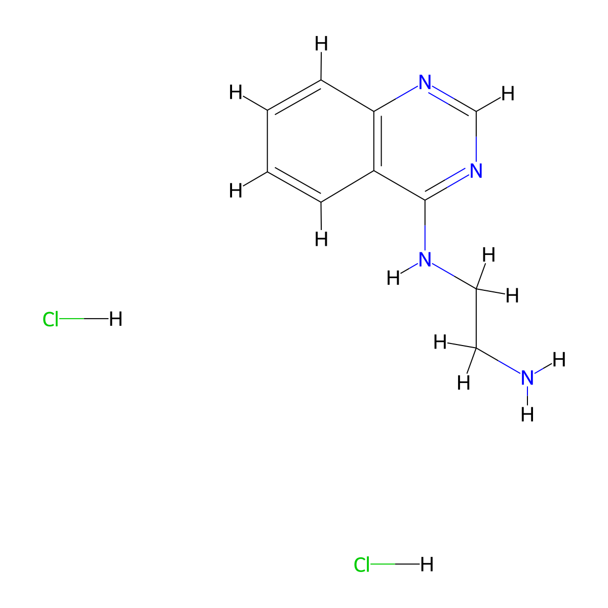 N1-(quinazolin-4-yl)ethane-1,2-diamine dihydrochloride molecular structure, CAS 1133-84-2
