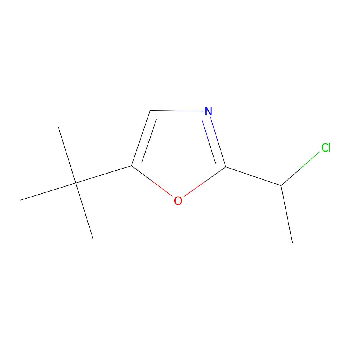 5-Tert-butyl-2-(1-chloroethyl)-1,3-oxazole molecular structure, CAS 1133001-05-4