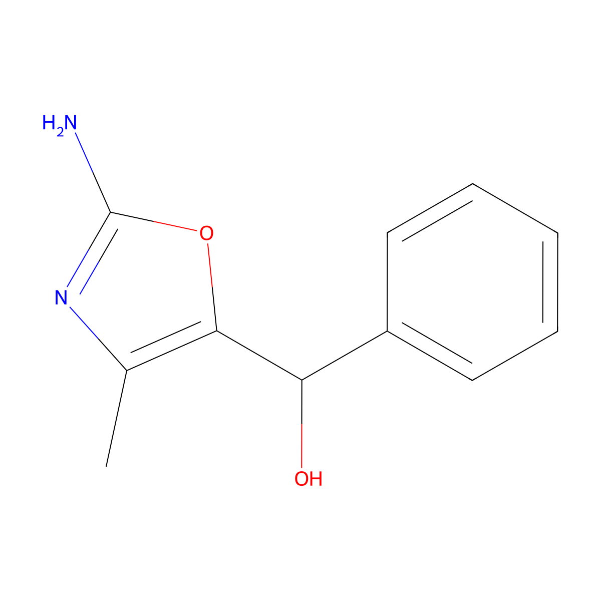 (2-Amino-4-methyl-1,3-oxazol-5-yl)(phenyl)methanol molecular structure, CAS 113304-36-2