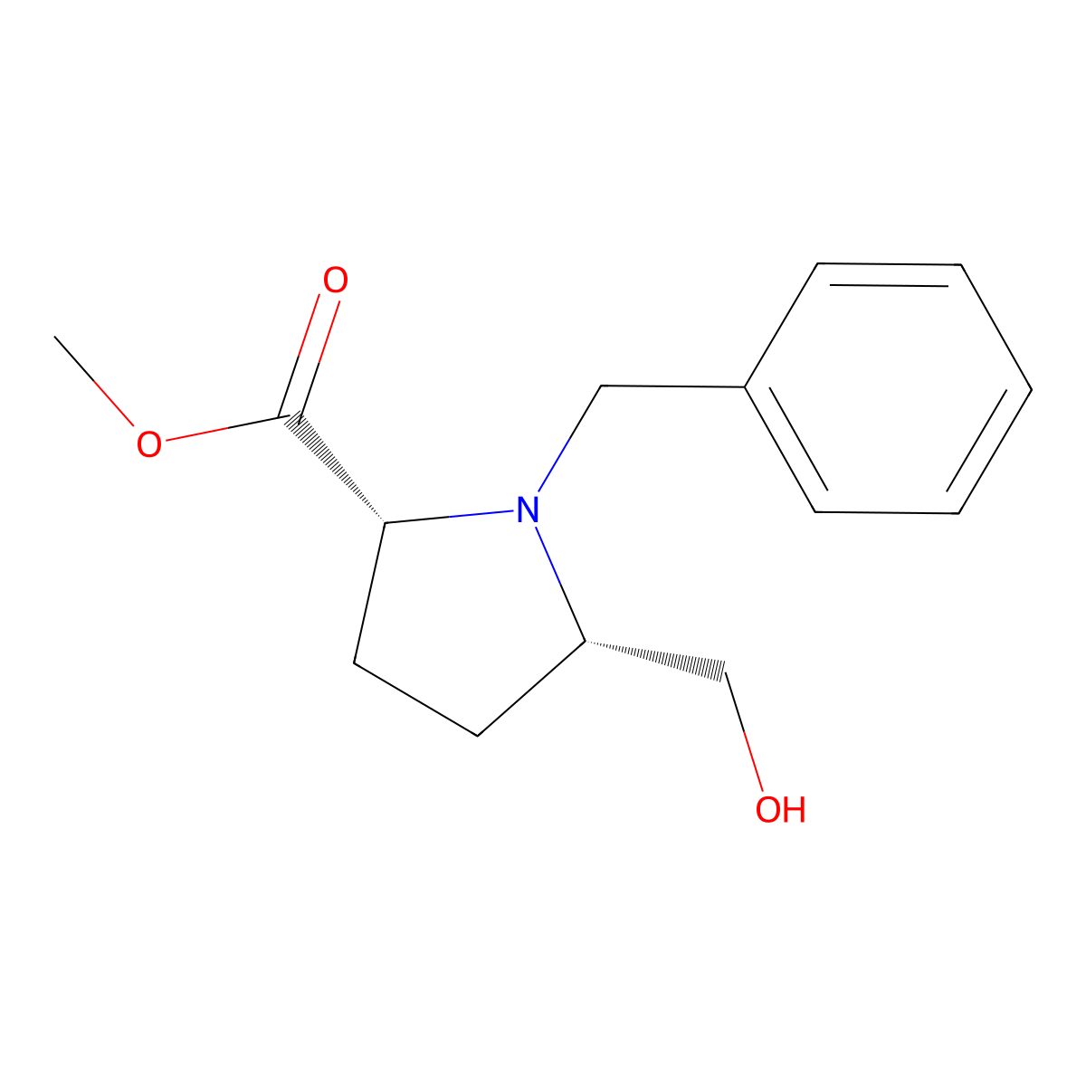 Methyl (2R,5S)-1-benzyl-5-(hydroxymethyl)pyrrolidine-2-carboxylate molecular structure, CAS 113304-86-2