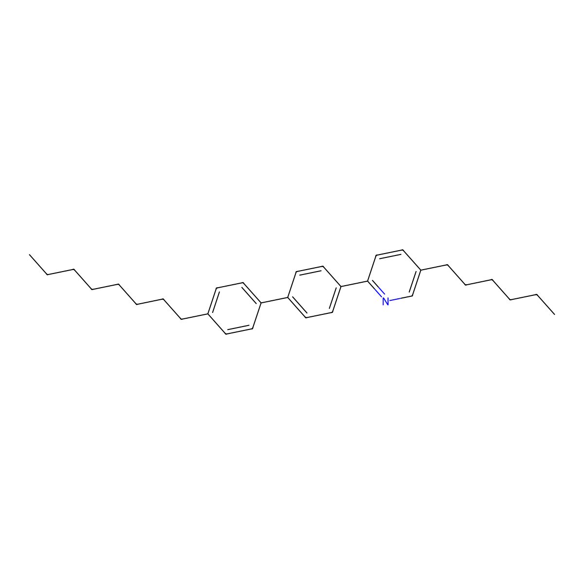5-Hexyl-2-(4'-octyl-biphenyl-4-yl)-pyridine molecular structure, CAS 113305-23-0