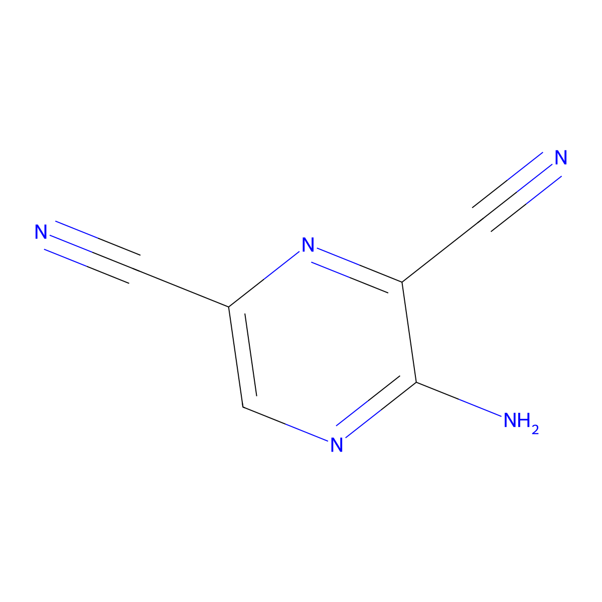3-Aminopyrazine-2,6-dicarbonitrile molecular structure, CAS 113305-95-6