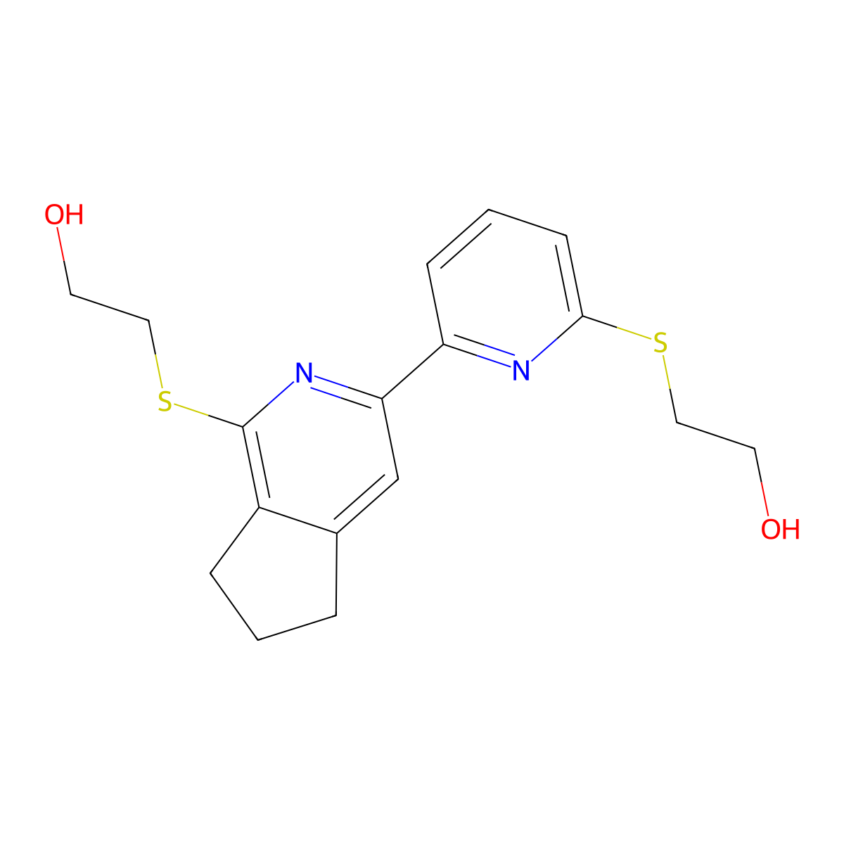 2-[[6-[6,7-Dihydro-1-[(2-hydroxyethyl)thio]-5H-cyclopenta[c]pyridin-3-yl]-2-pyridinyl]thio]ethanol molecular structure, CAS 1133105-90-4