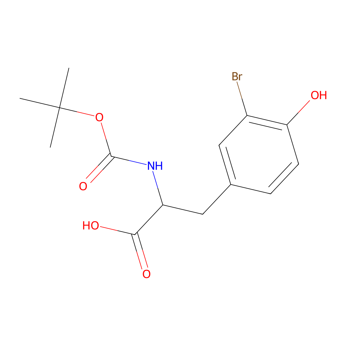 (2S)-3-(3-bromo-4-hydroxyphenyl)-2-{[(tert-butoxy)carbonyl]amino}propanoic acid molecular structure, CAS 113311-28-7