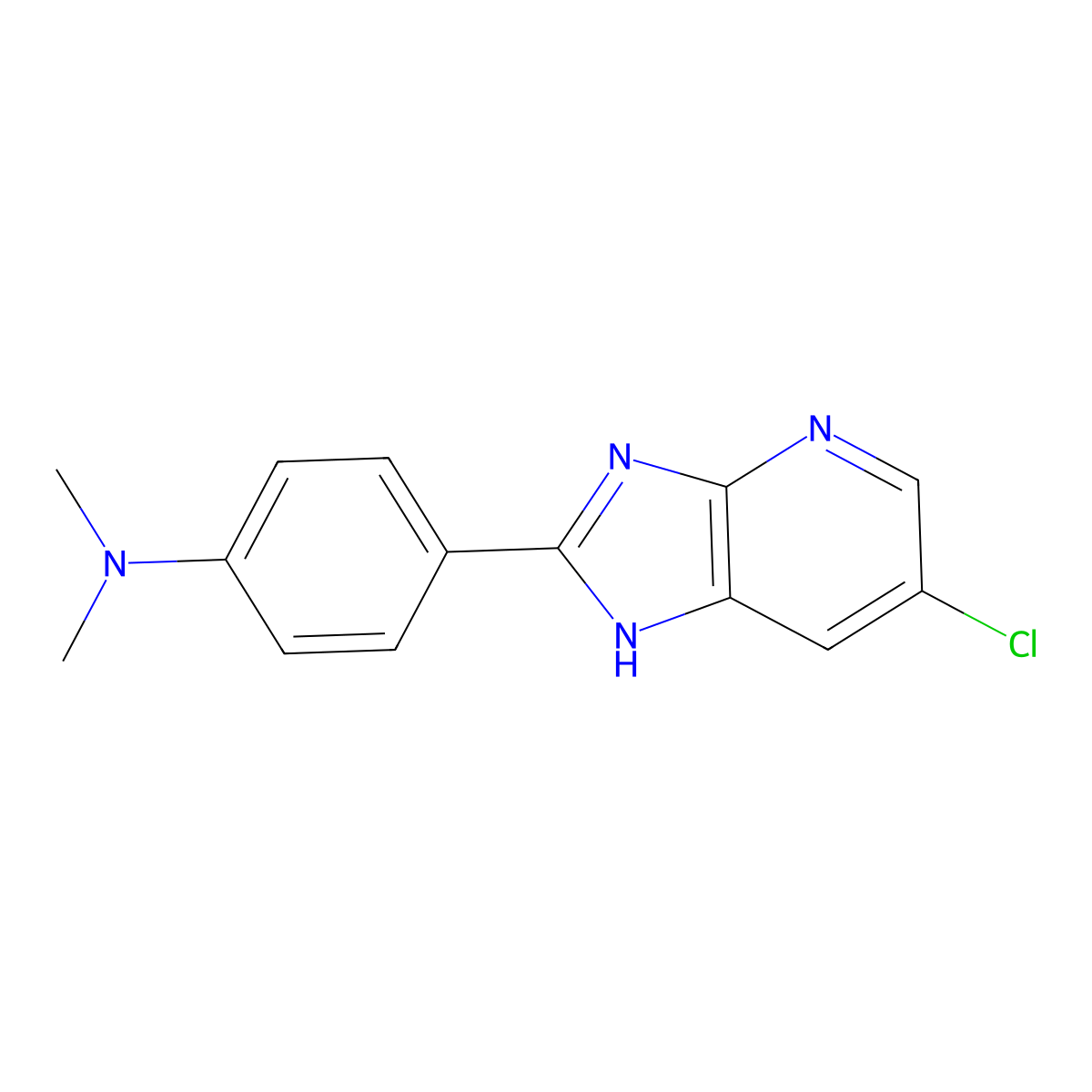 4-(6-chloro-1H-imidazo[4,5-b]pyridin-2-yl)-N,N-dimethylaniline molecular structure, CAS 113311-85-6