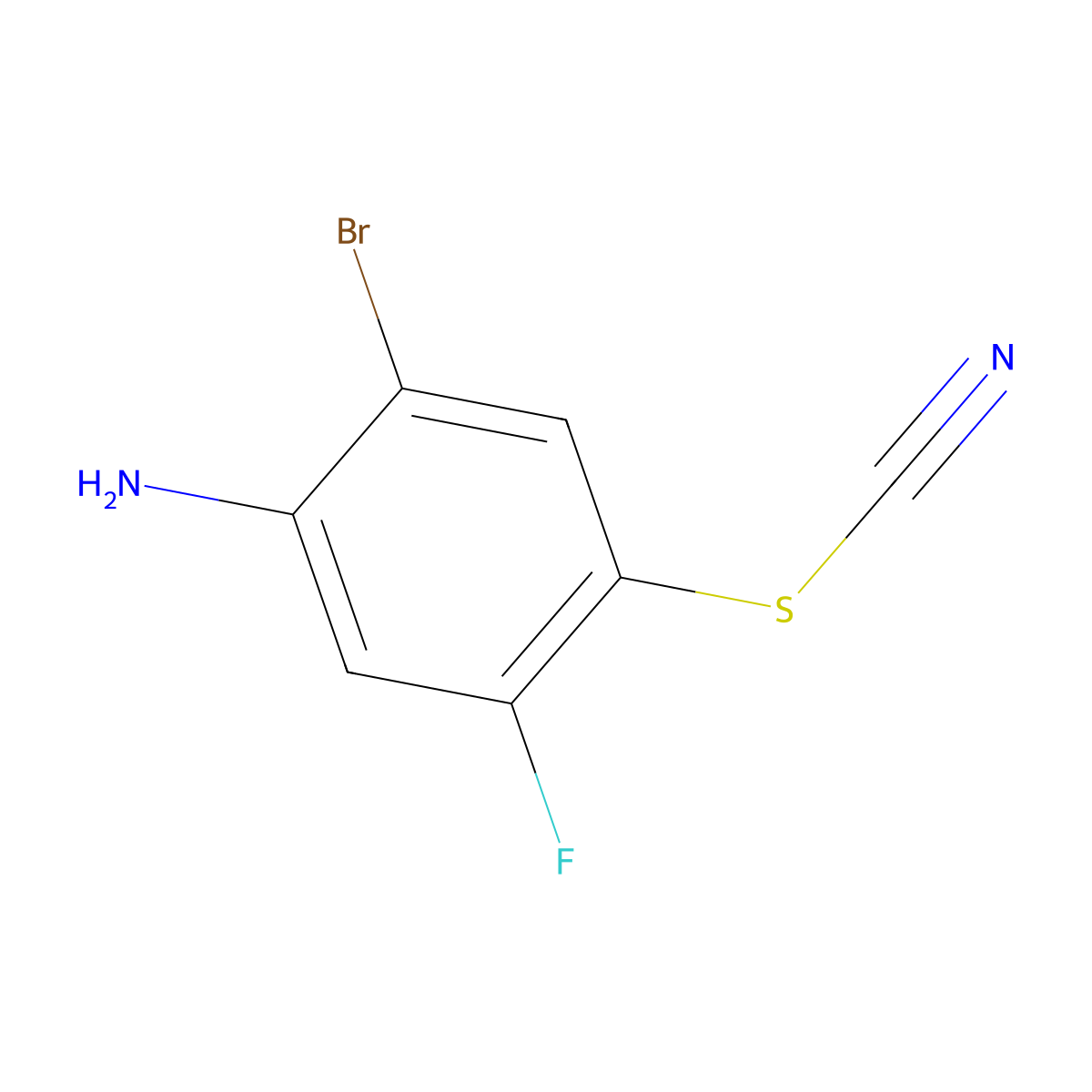 2-Bromo-5-fluoro-4-thiocyanatoaniline molecular structure, CAS 1133115-25-9