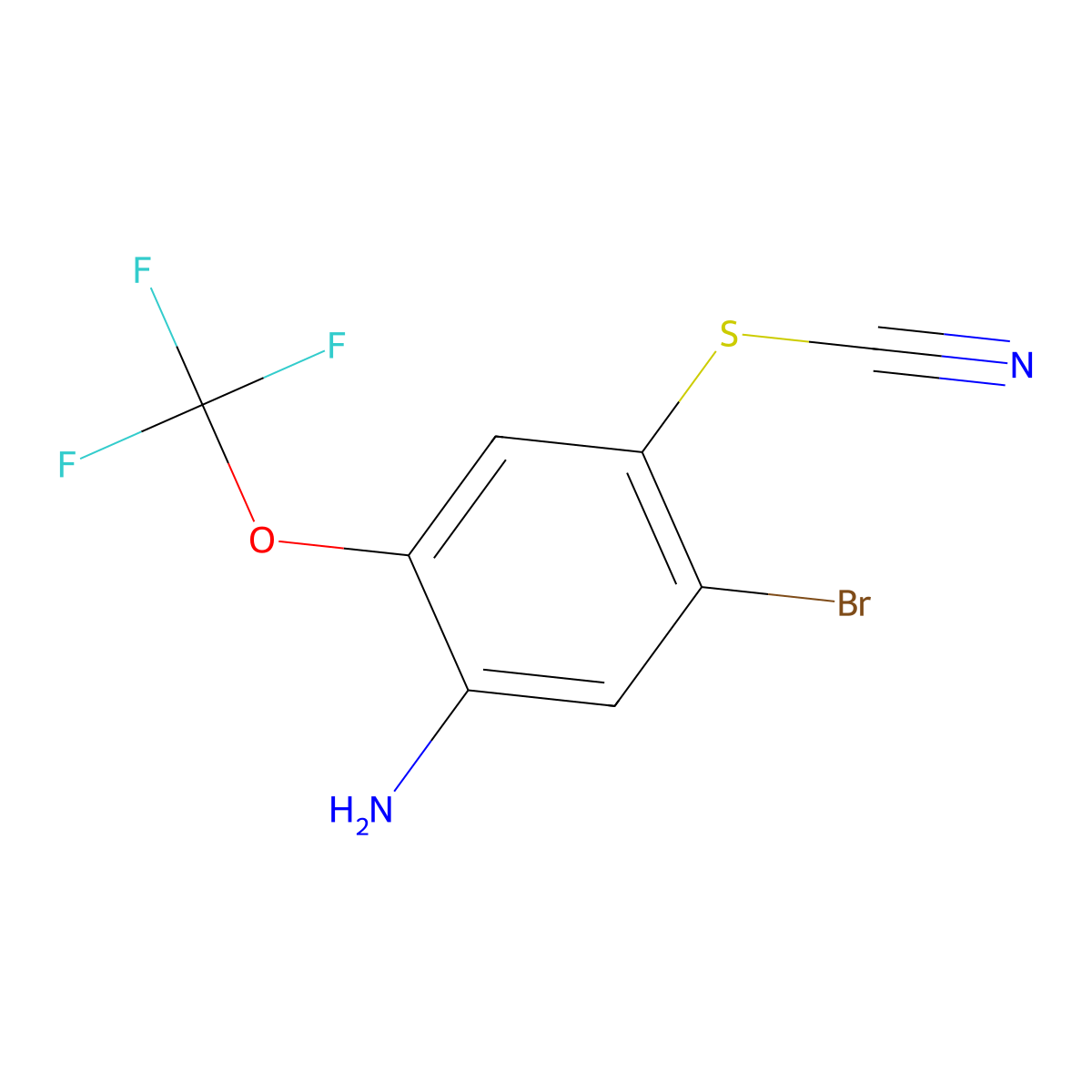 5-Bromo-4-thiocyanato-2-(trifluoromethoxy)aniline molecular structure, CAS 1133115-30-6