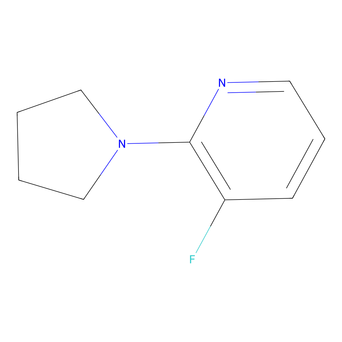 3-Fluoro-2-(pyrrolidin-1-YL)pyridine molecular structure, CAS 1133115-40-8