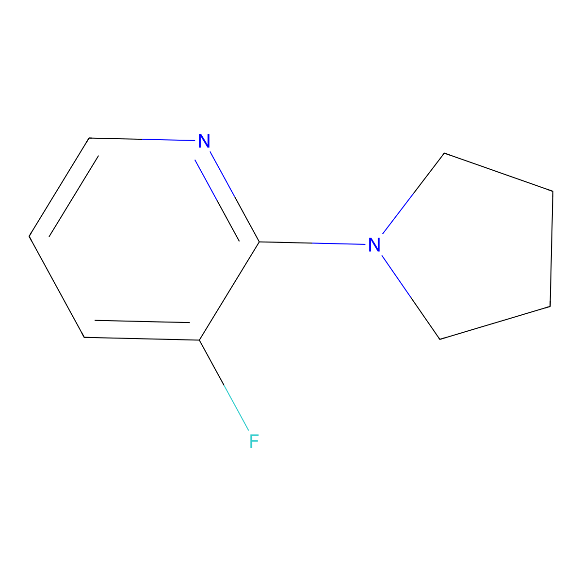 3-Fluoro-2-(pyrrolidin-1-YL)pyridine molecular structure, CAS 1133115-40-8