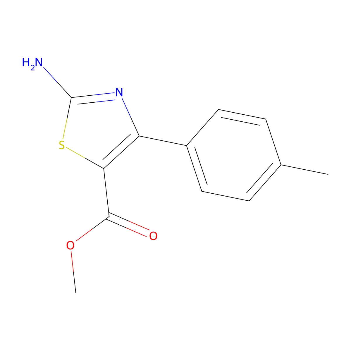 Methyl 2-amino-4-p-tolylthiazole-5-carboxylate molecular structure, CAS 1133115-44-2
