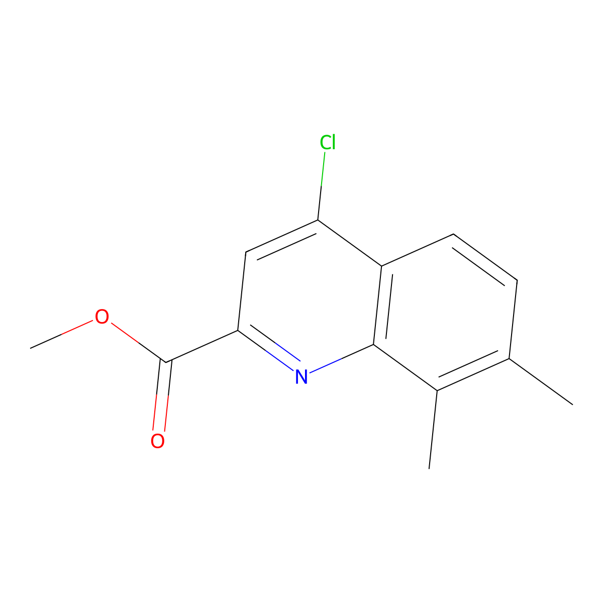 Methyl 4-chloro-7,8-dimethylquinoline-2-carboxylate molecular structure, CAS 1133115-70-4