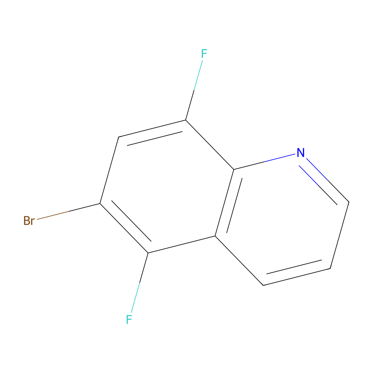 6-Bromo-5,8-difluoroquinoline molecular structure, CAS 1133115-72-6