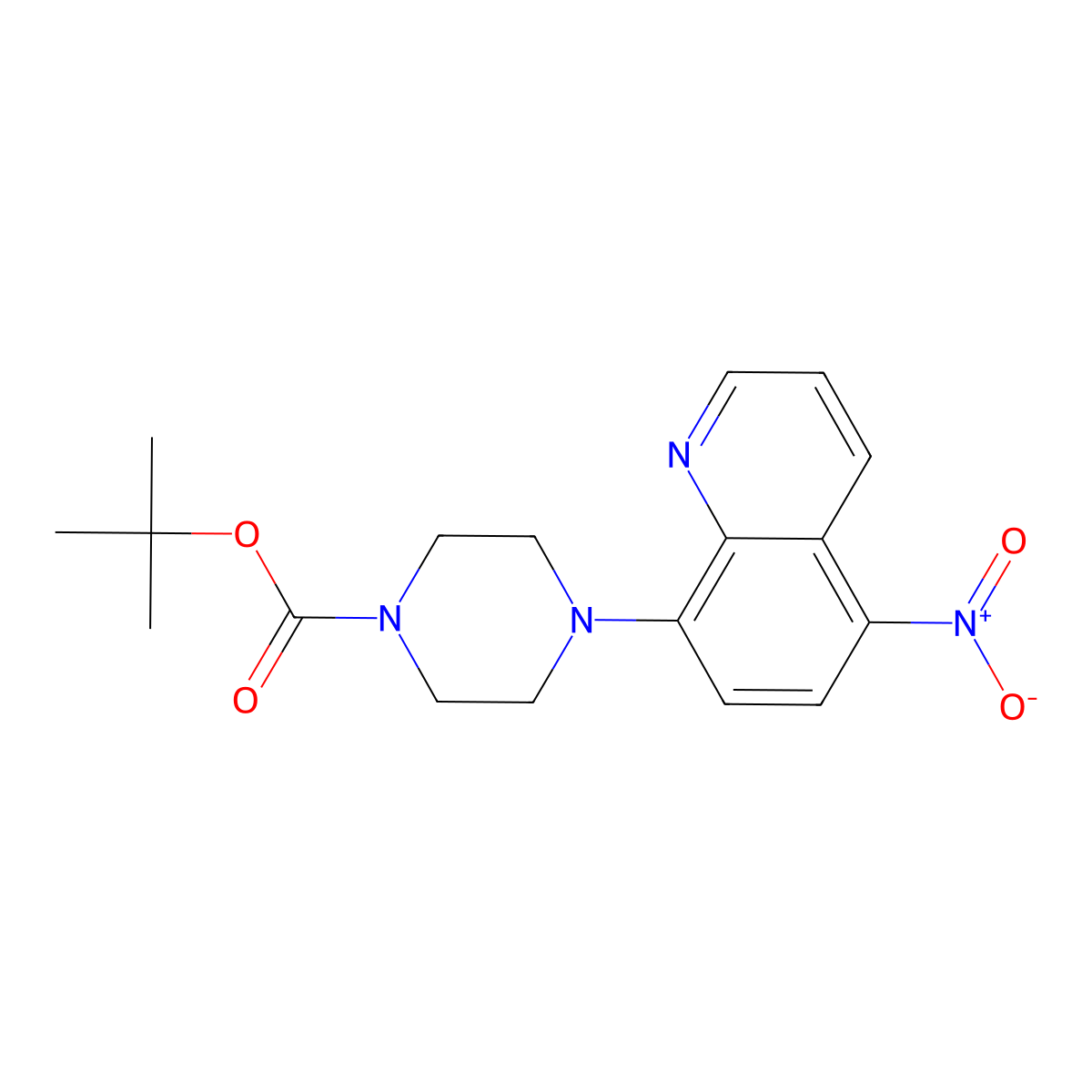 tert-Butyl 4-(5-nitroquinolin-8-yl)piperazine-1-carboxylate molecular structure, CAS 1133115-74-8