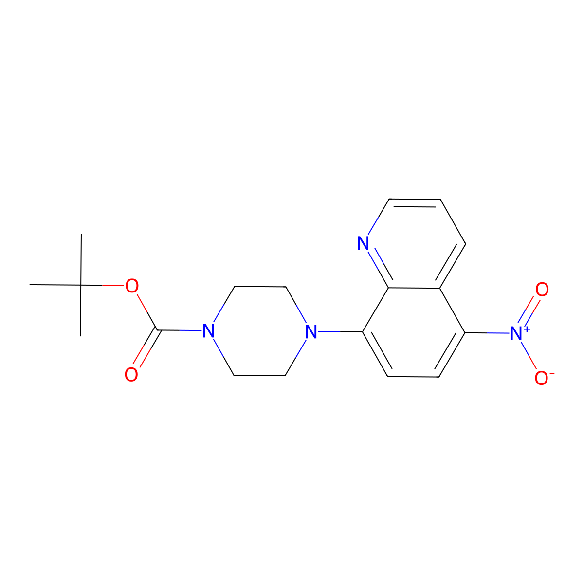 tert-Butyl 4-(5-nitroquinolin-8-yl)piperazine-1-carboxylate molecular structure, CAS 1133115-74-8