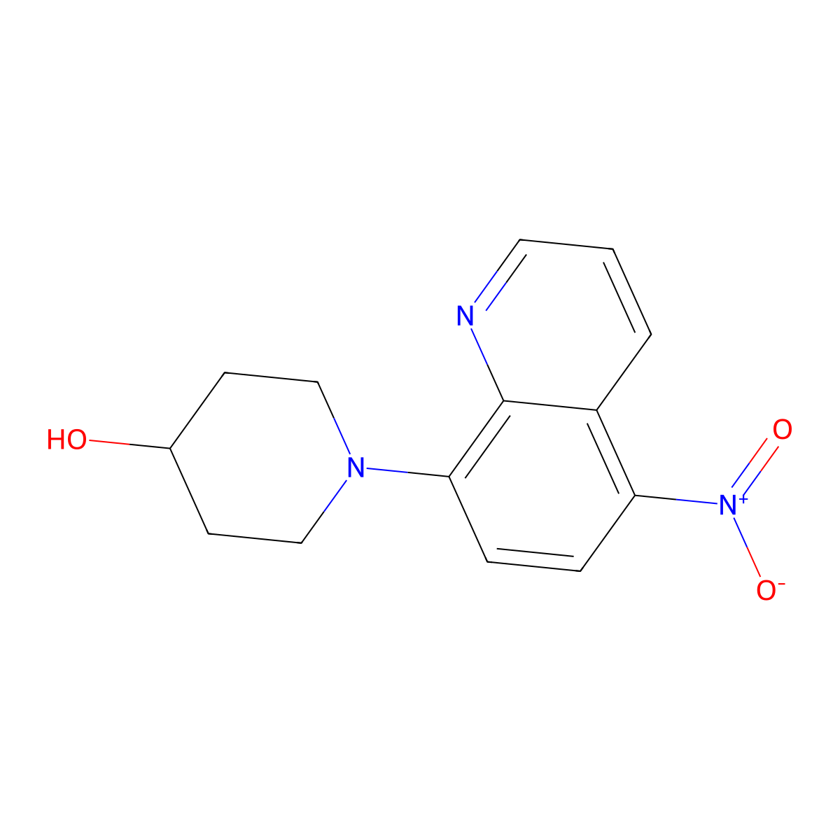 1-(5-Nitroquinolin-8-yl)piperidin-4-ol molecular structure, CAS 1133115-76-0