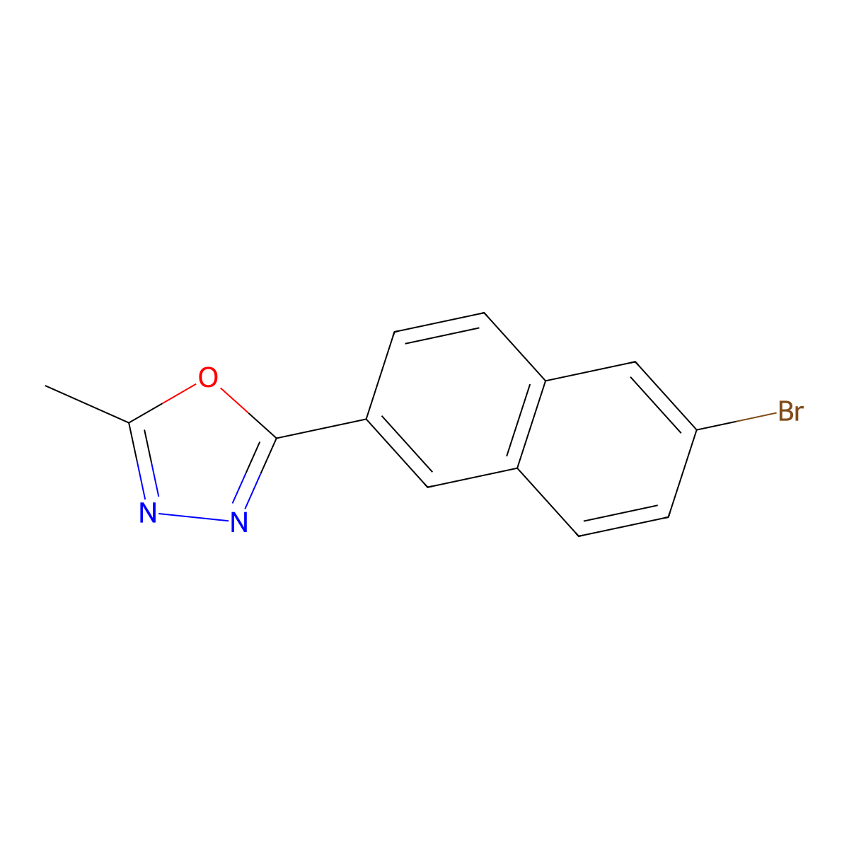 2-(6-Bromonaphthalen-2-YL)-5-methyl-1,3,4-oxadiazole molecular structure, CAS 1133115-80-6