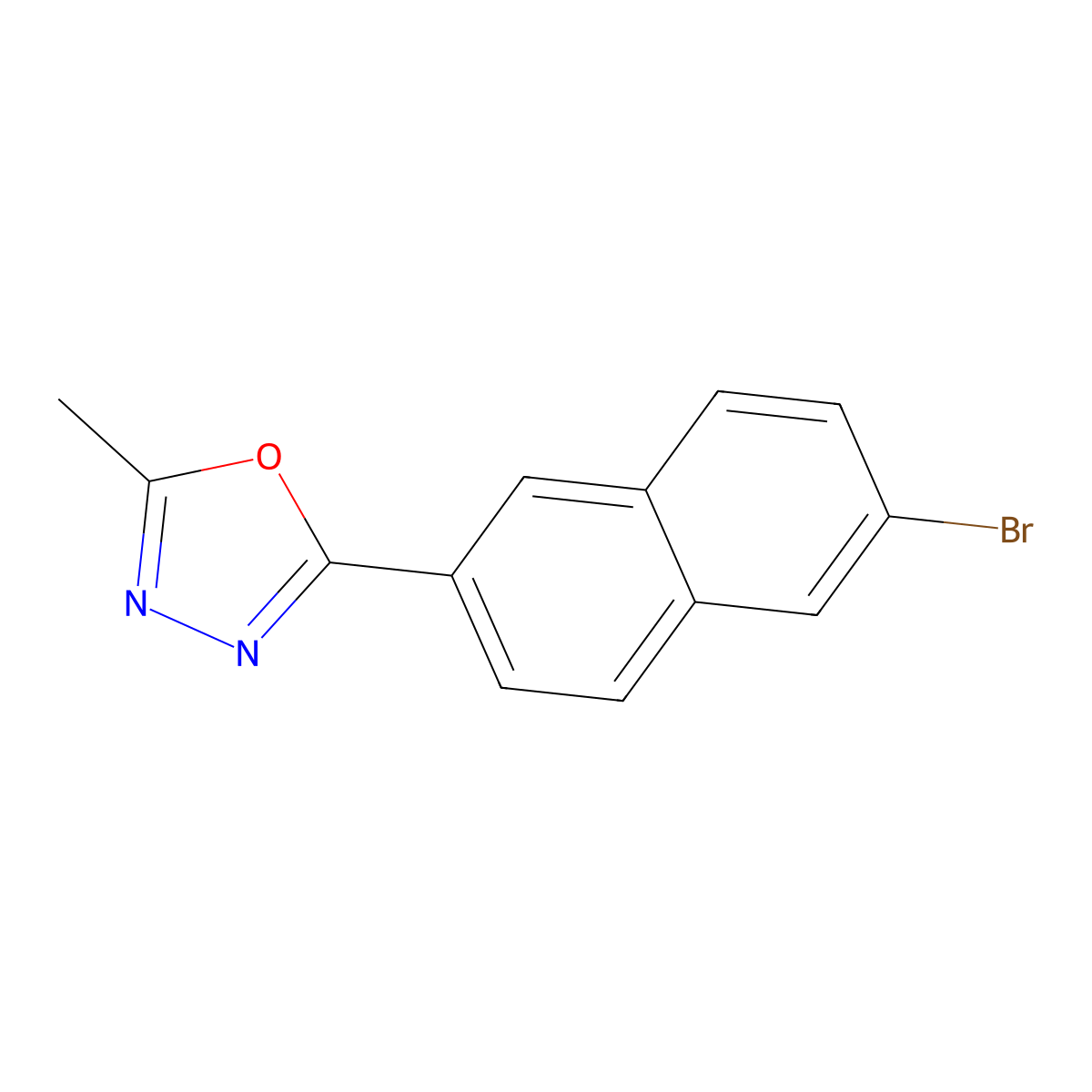 2-(6-Bromonaphthalen-2-YL)-5-methyl-1,3,4-oxadiazole molecular structure, CAS 1133115-80-6