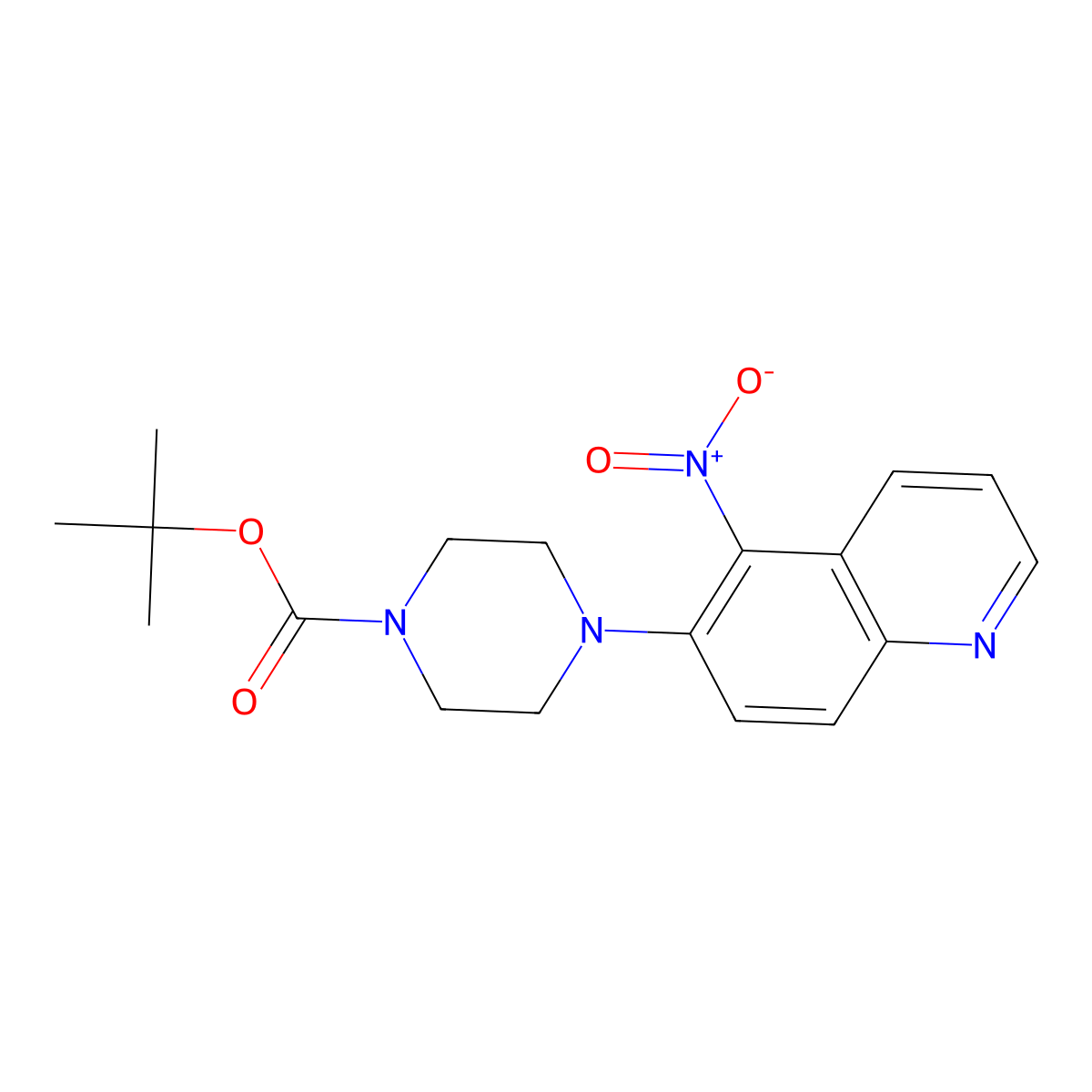 Tert-butyl 4-(5-nitroquinolin-6-YL)piperazine-1-carboxylate molecular structure, CAS 1133115-87-3