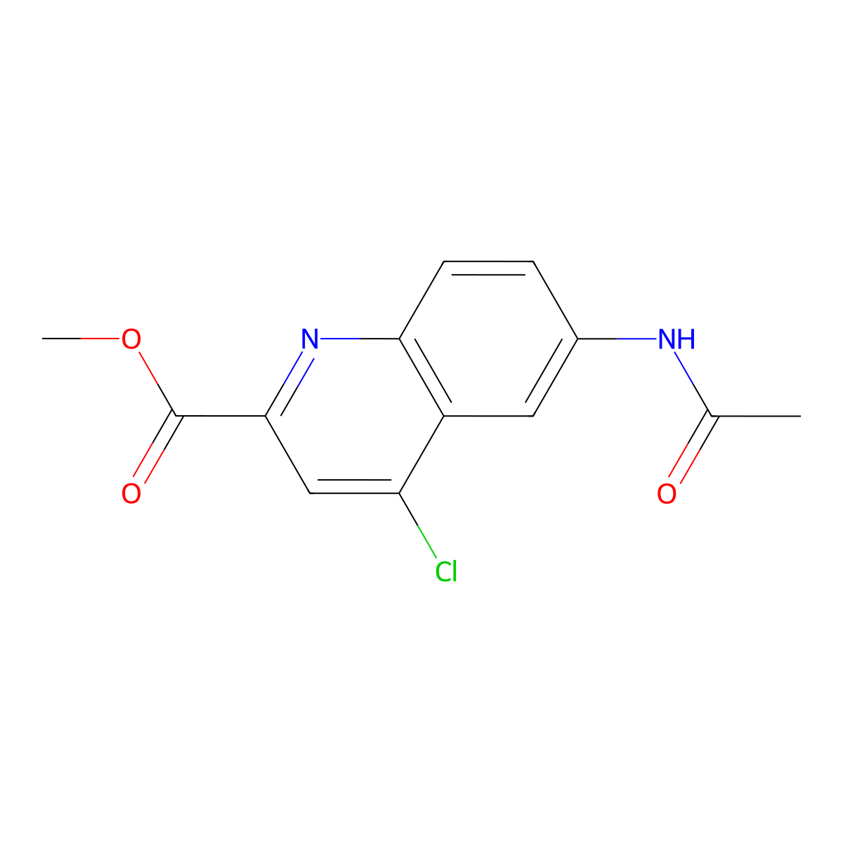 Methyl 6-acetamido-4-chloroquinoline-2-carboxylate molecular structure, CAS 1133115-95-3