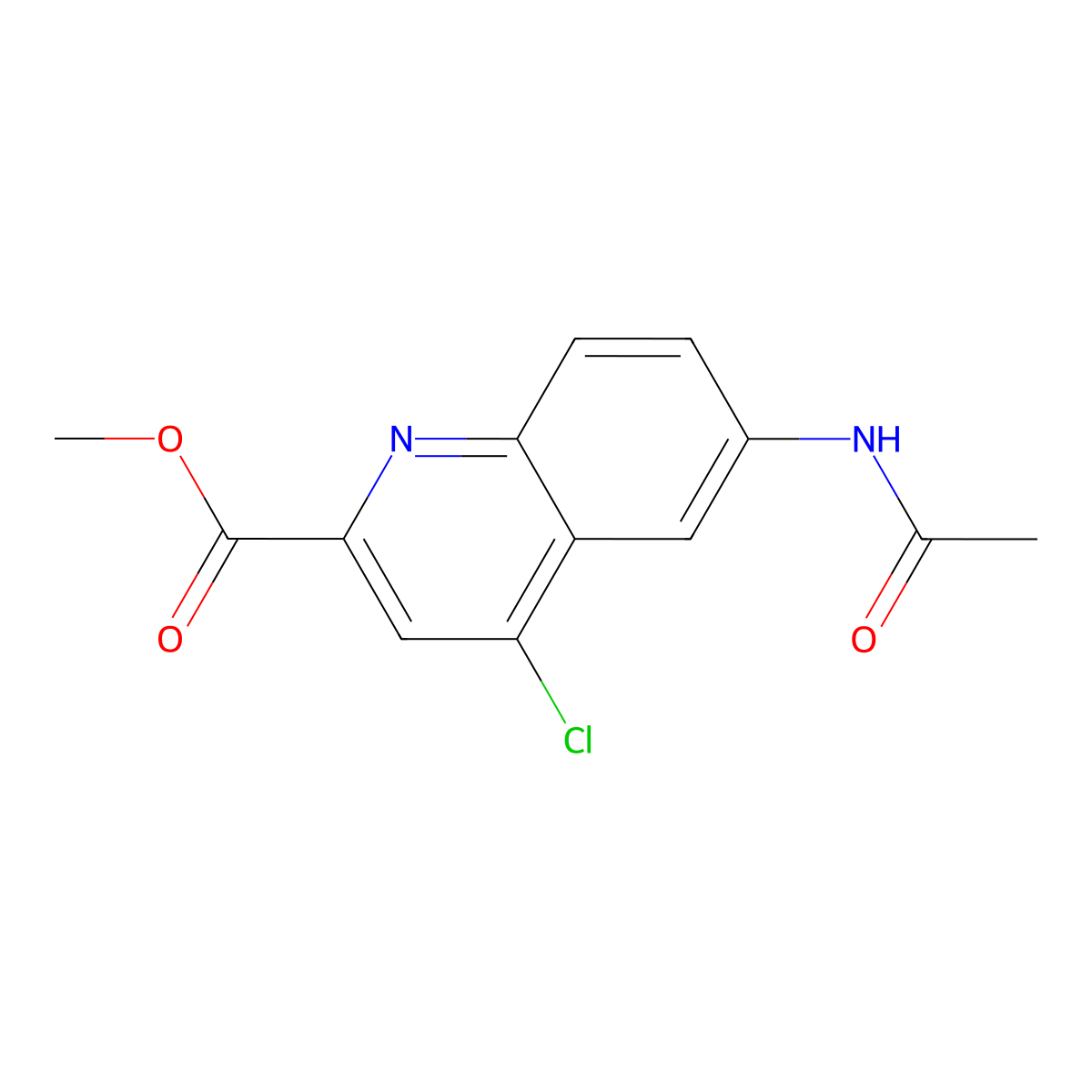 Methyl 6-acetamido-4-chloroquinoline-2-carboxylate molecular structure, CAS 1133115-95-3