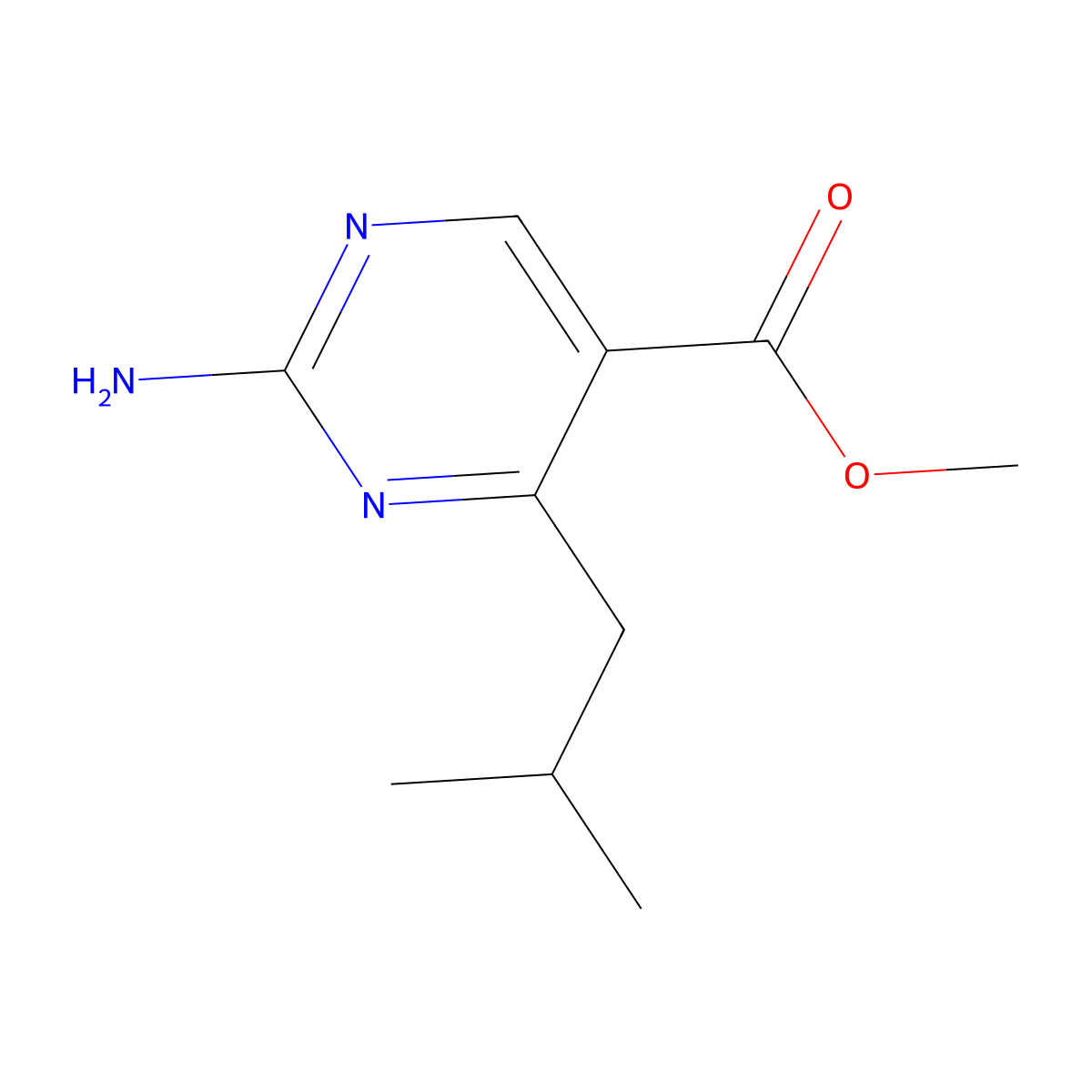 Methyl 2-amino-4-isobutylpyrimidine-5-carboxylate molecular structure, CAS 1133115-97-5