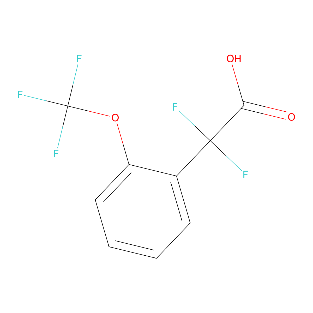 2,2-Difluoro-2-(2-(trifluoromethoxy)phenyl)acetic acid molecular structure, CAS 1133116-03-6