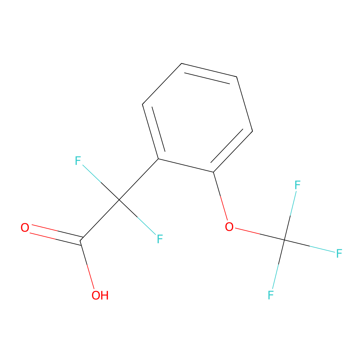 2,2-Difluoro-2-(2-(trifluoromethoxy)phenyl)acetic acid molecular structure, CAS 1133116-03-6