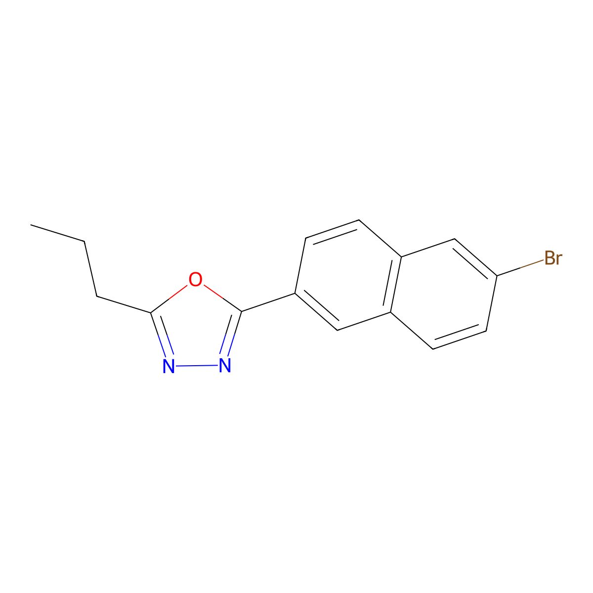 2-(6-Bromonaphthalen-2-YL)-5-propyl-1,3,4-oxadiazole molecular structure, CAS 1133116-07-0