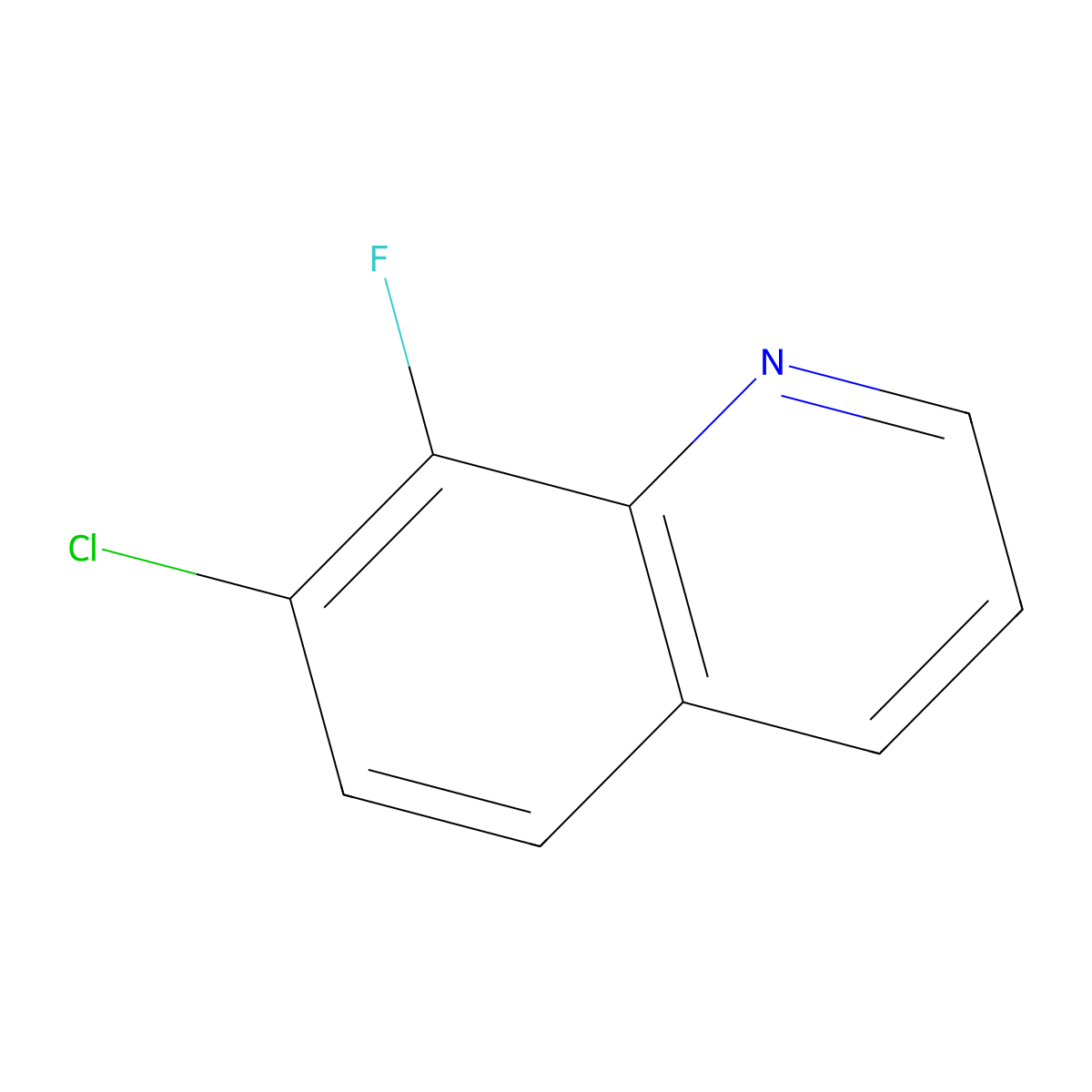 7-Chloro-8-fluoroquinoline molecular structure, CAS 1133116-09-2