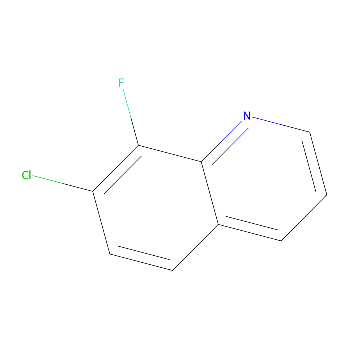 7-Chloro-8-fluoroquinoline molecular structure, CAS 1133116-09-2