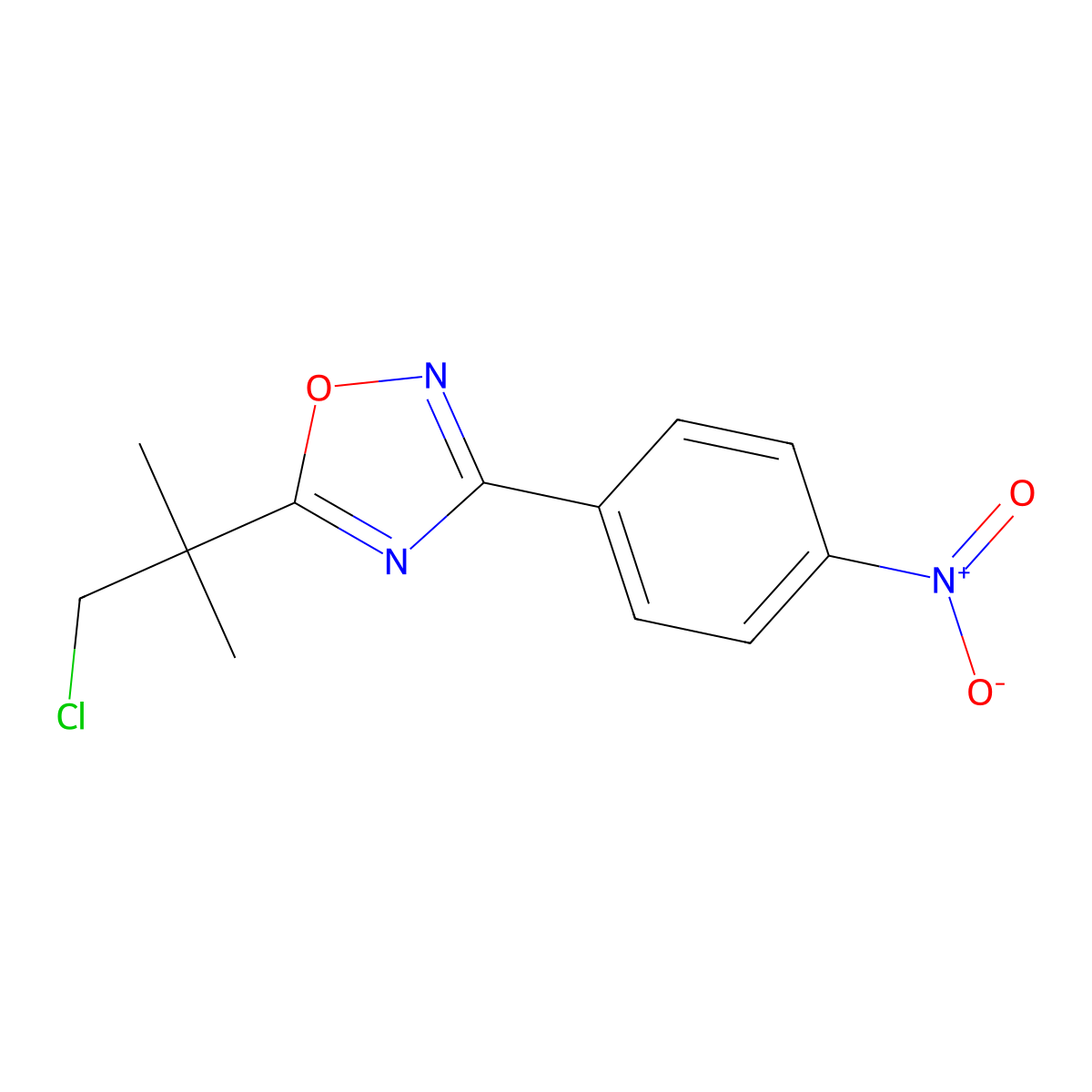 5-(1-Chloro-2-methylpropan-2-YL)-3-(4-nitrophenyl)-1,2,4-oxadiazole molecular structure, CAS 1133116-15-0
